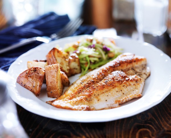 An example of a moderate carb dinner could be fish or other protein, with potatoes, and a salad or veggie slaw.