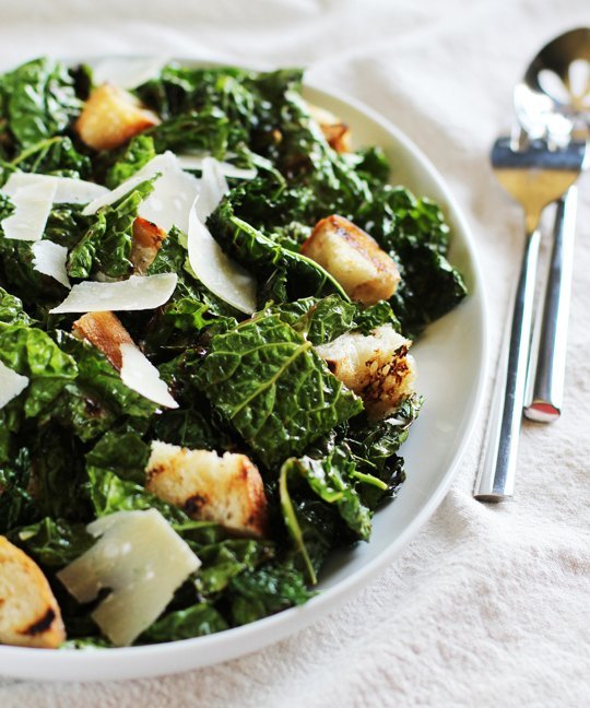Recipe: Garlicky Grilled Kale Salad with Grilled Bread