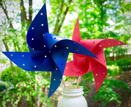 Pinwheels in red and blue